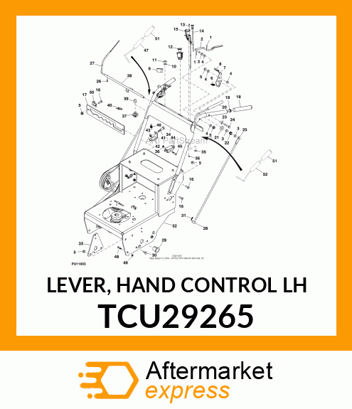 LEVER, HAND CONTROL LH TCU29265