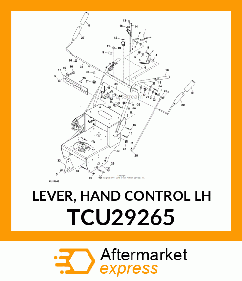 LEVER, HAND CONTROL LH TCU29265