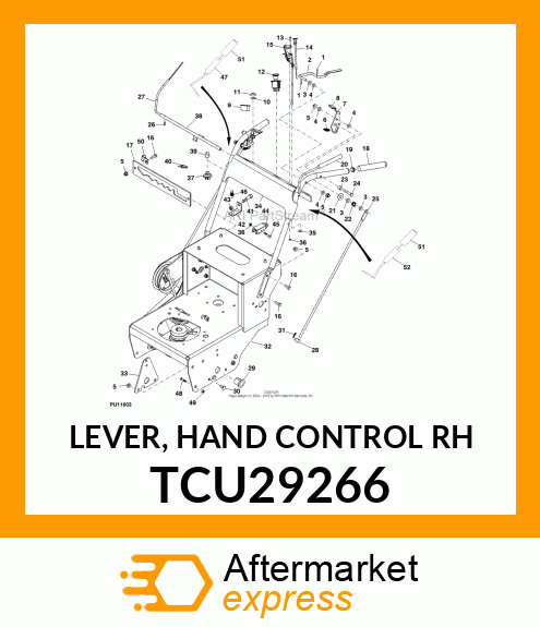 LEVER, HAND CONTROL RH TCU29266