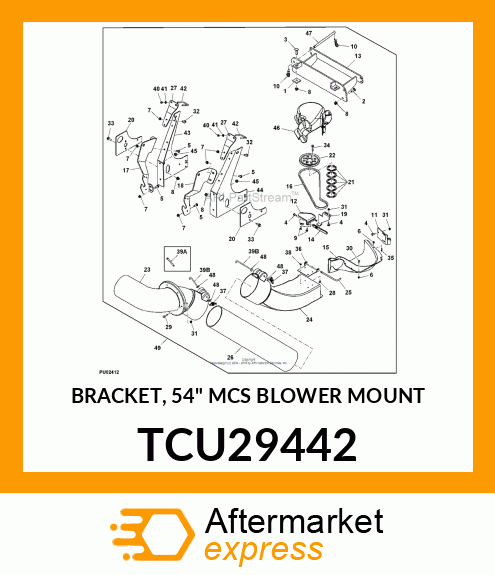 BRACKET, 54" MCS BLOWER MOUNT TCU29442