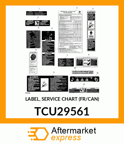 LABEL, SERVICE CHART (FR/CAN) TCU29561