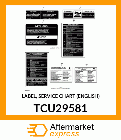 LABEL, SERVICE CHART (ENGLISH) TCU29581