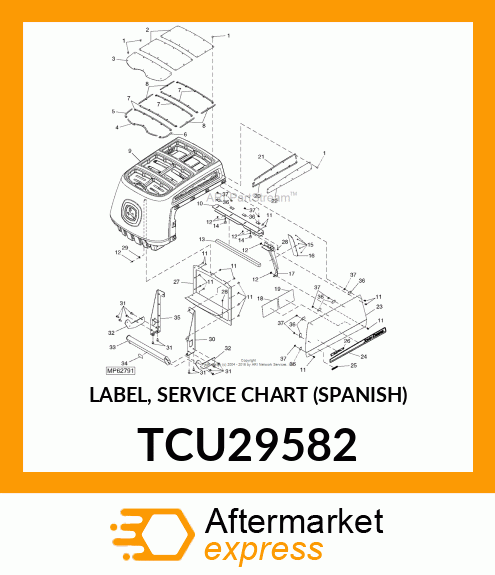 LABEL, SERVICE CHART (SPANISH) TCU29582