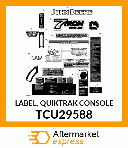 LABEL, QUIKTRAK CONSOLE TCU29588