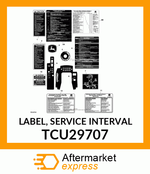 LABEL, SERVICE INTERVAL TCU29707