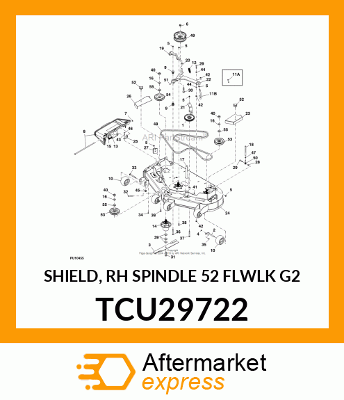 SHIELD, RH SPINDLE 52 FLWLK G2 TCU29722