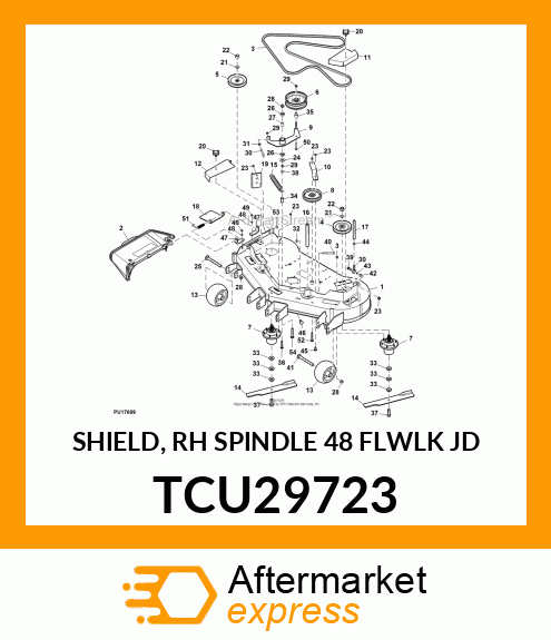 SHIELD, RH SPINDLE 48 FLWLK JD TCU29723