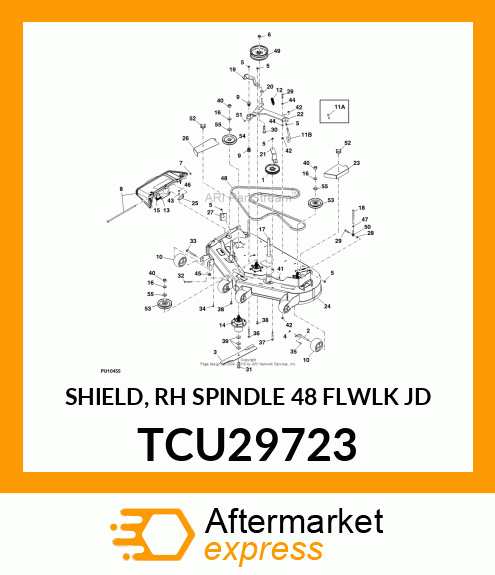 SHIELD, RH SPINDLE 48 FLWLK JD TCU29723