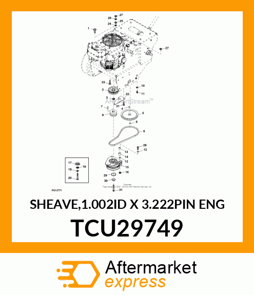 SHEAVE,1.002ID X 3.222PIN ENG TCU29749