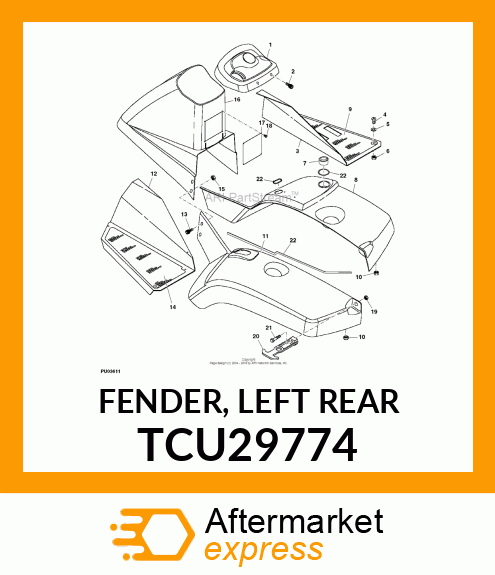 FENDER, LEFT REAR TCU29774