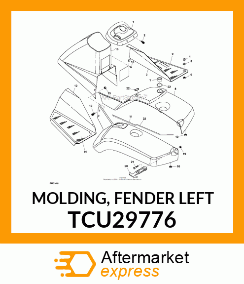 MOLDING, FENDER LEFT TCU29776