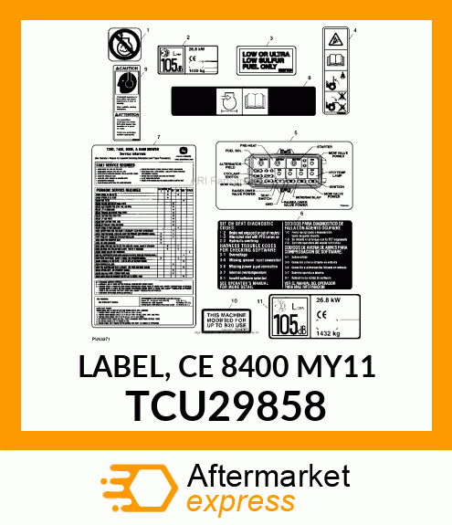 LABEL, CE 8400 MY11 TCU29858