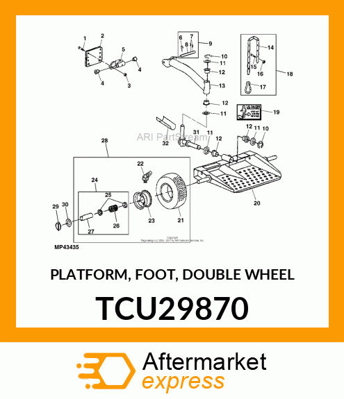 PLATFORM, FOOT, DOUBLE WHEEL TCU29870