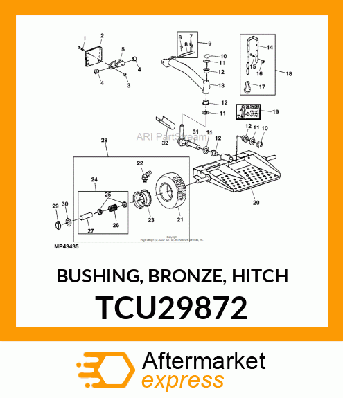 BUSHING, BRONZE, HITCH TCU29872