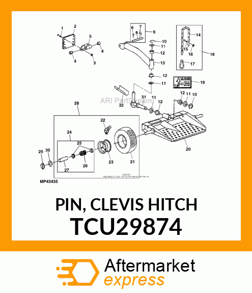 PIN, CLEVIS HITCH TCU29874