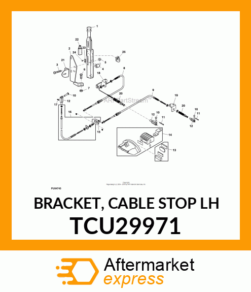 BRACKET, CABLE STOP LH TCU29971