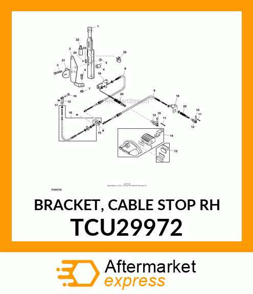 BRACKET, CABLE STOP RH TCU29972