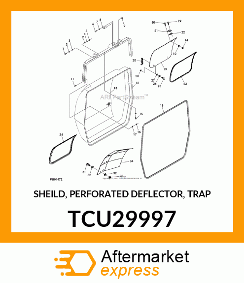 SHEILD, PERFORATED DEFLECTOR, TRAP TCU29997