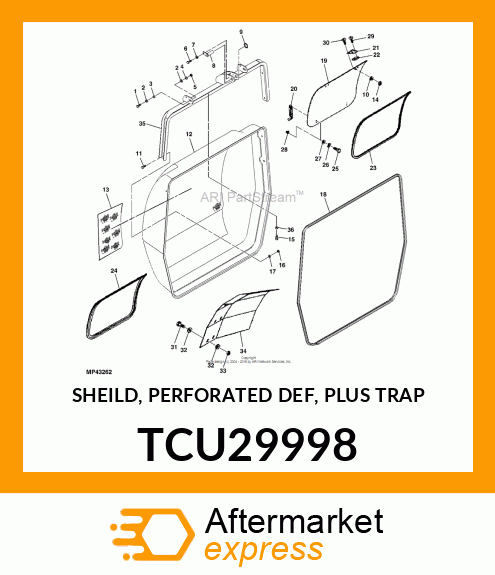 SHEILD, PERFORATED DEF, PLUS TRAP TCU29998