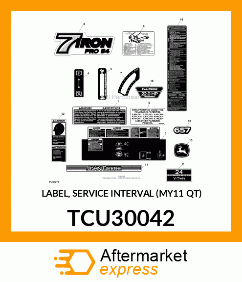 LABEL, SERVICE INTERVAL (MY11 QT) TCU30042