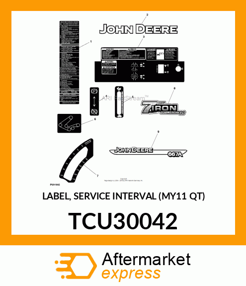 LABEL, SERVICE INTERVAL (MY11 QT) TCU30042