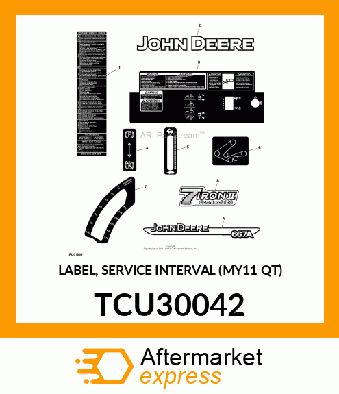 LABEL, SERVICE INTERVAL (MY11 QT) TCU30042