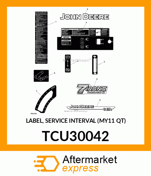 LABEL, SERVICE INTERVAL (MY11 QT) TCU30042