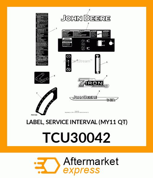 LABEL, SERVICE INTERVAL (MY11 QT) TCU30042