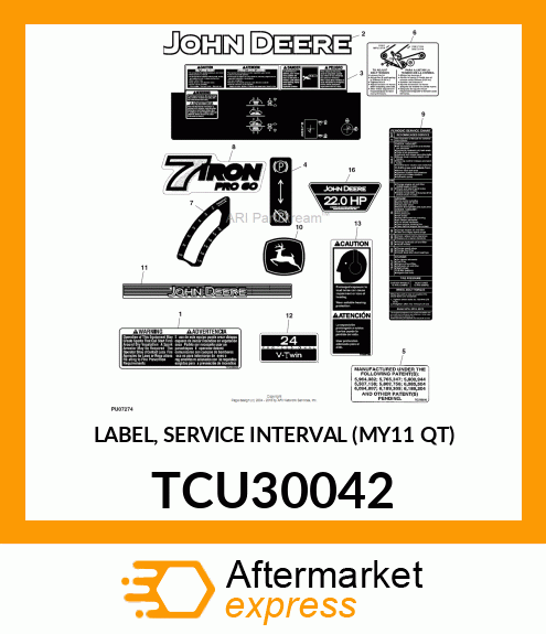 LABEL, SERVICE INTERVAL (MY11 QT) TCU30042