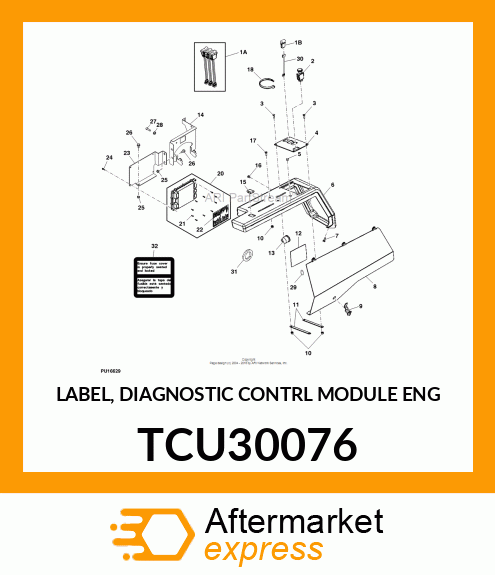 LABEL, DIAGNOSTIC CONTRL MODULE ENG TCU30076