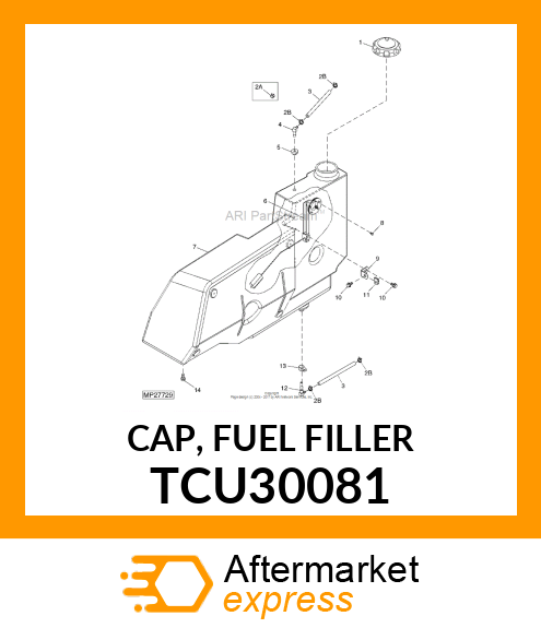 CAP, FUEL FILLER TCU30081