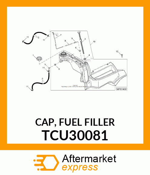 CAP, FUEL FILLER TCU30081