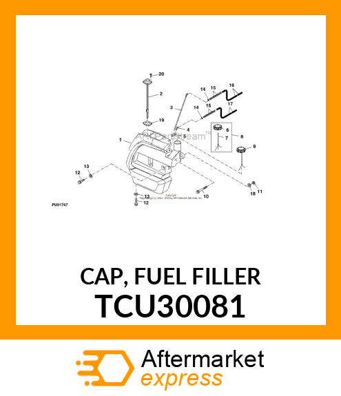 CAP, FUEL FILLER TCU30081