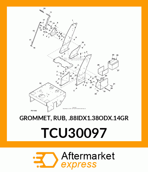 GROMMET, RUB, .88IDX1.38ODX.14GR TCU30097