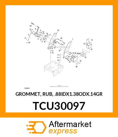 GROMMET, RUB, .88IDX1.38ODX.14GR TCU30097