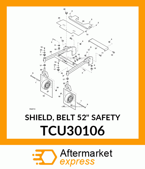 SHIELD, BELT 52" SAFETY TCU30106