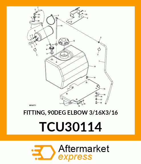 FITTING, 90DEG ELBOW 3/16X3/16 TCU30114