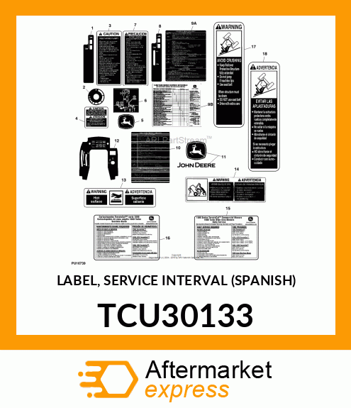 LABEL, SERVICE INTERVAL (SPANISH) TCU30133