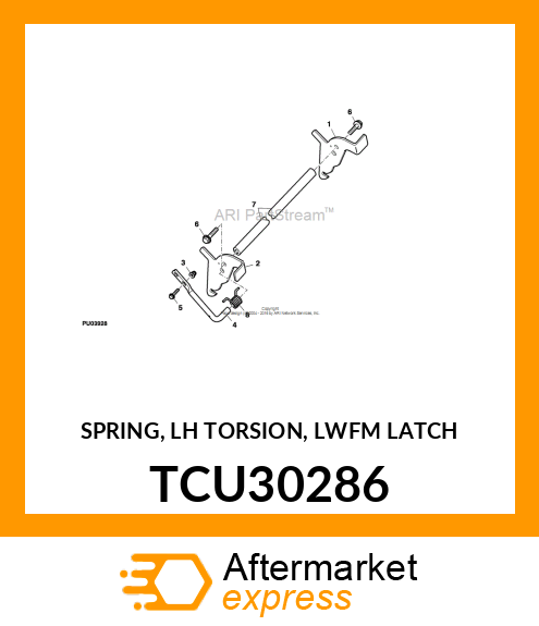 SPRING, LH TORSION, LWFM LATCH TCU30286