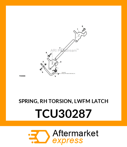 SPRING, RH TORSION, LWFM LATCH TCU30287