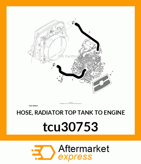 HOSE, RADIATOR TOP TANK TO ENGINE tcu30753