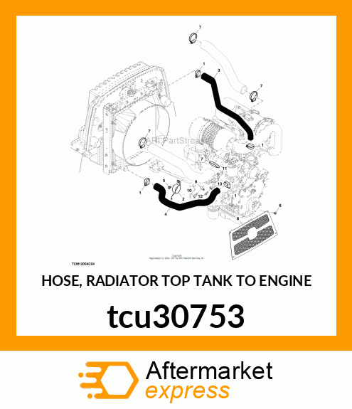 HOSE, RADIATOR TOP TANK TO ENGINE tcu30753