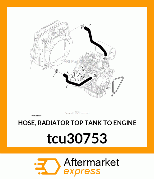 HOSE, RADIATOR TOP TANK TO ENGINE tcu30753