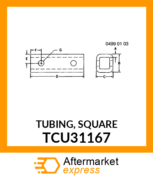 TUBING, SQUARE TCU31167