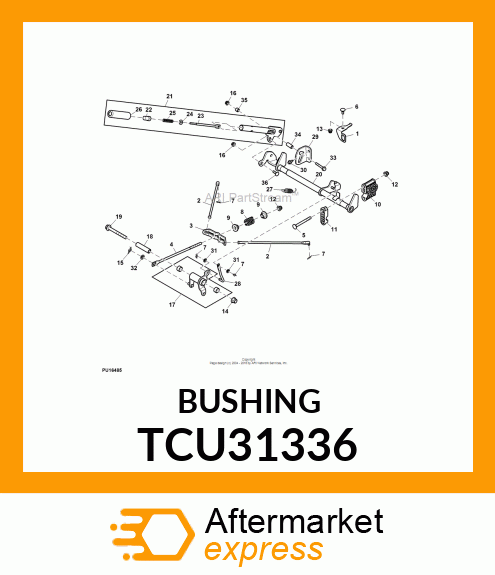 SPACER, LATCH CONTROL SHORT TCU31336