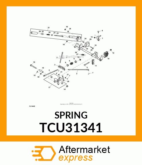 EXTENSION SPRING, BRAKE RETURN TCU31341