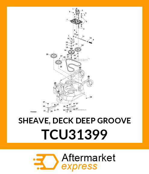 SHEAVE, DECK DEEP GROOVE TCU31399