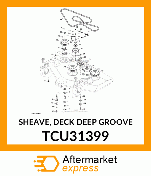 SHEAVE, DECK DEEP GROOVE TCU31399