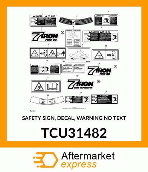 SAFETY SIGN, DECAL, WARNING NO TEXT TCU31482