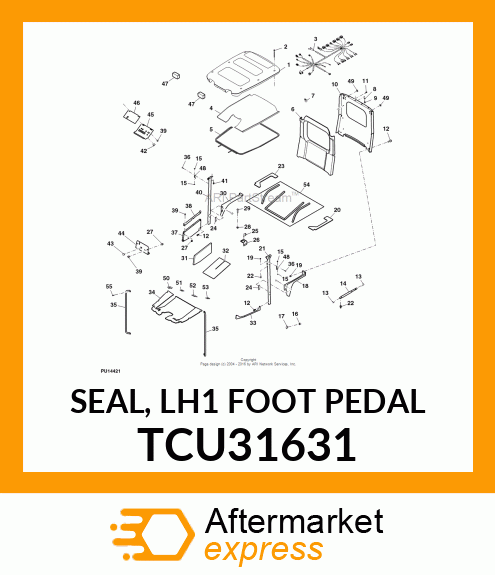 SEAL, LH1 FOOT PEDAL TCU31631